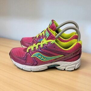 Saucony Cohesion 6 Running Shoes‎ Women's US 6.5 Wide Pink Neon Athletic